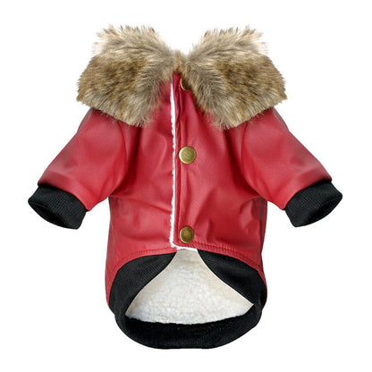 Skorter | Vegan Leather Jacket for Dog with Faux Fur Collar