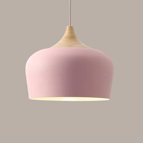 Skorter | Pendant lights made of metal and wood in delicate pastel shades