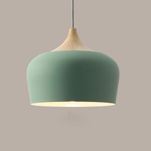 Skorter | Pendant lights made of metal and wood in delicate pastel shades
