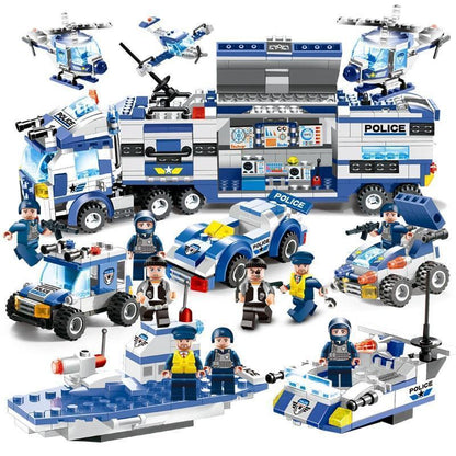 Skorter | 8 IN 1 City Police Truck Station Building Block Series SWAT Toy Gift For Kids
