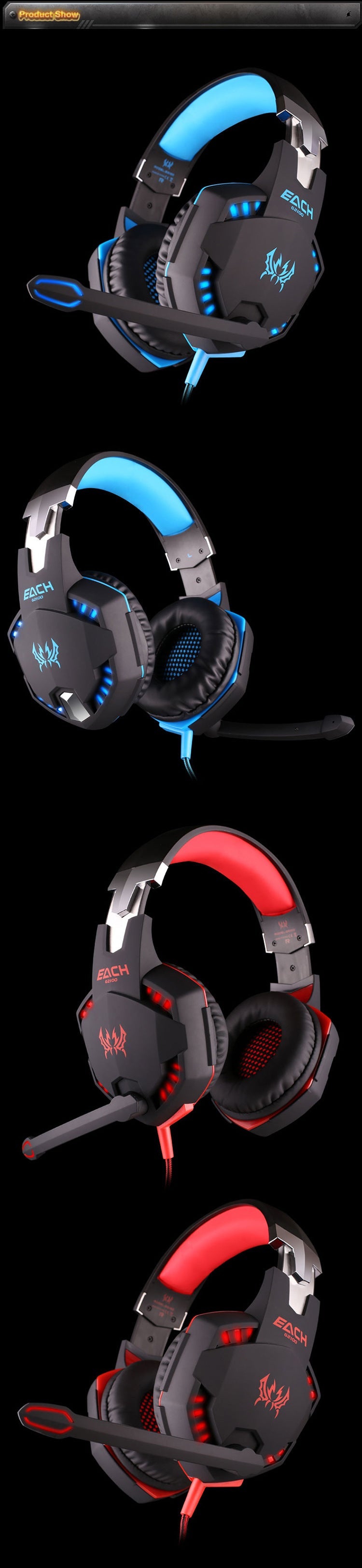 Skorter | Stealth G21Z LED Vibration Gaming Headphone with Microphone