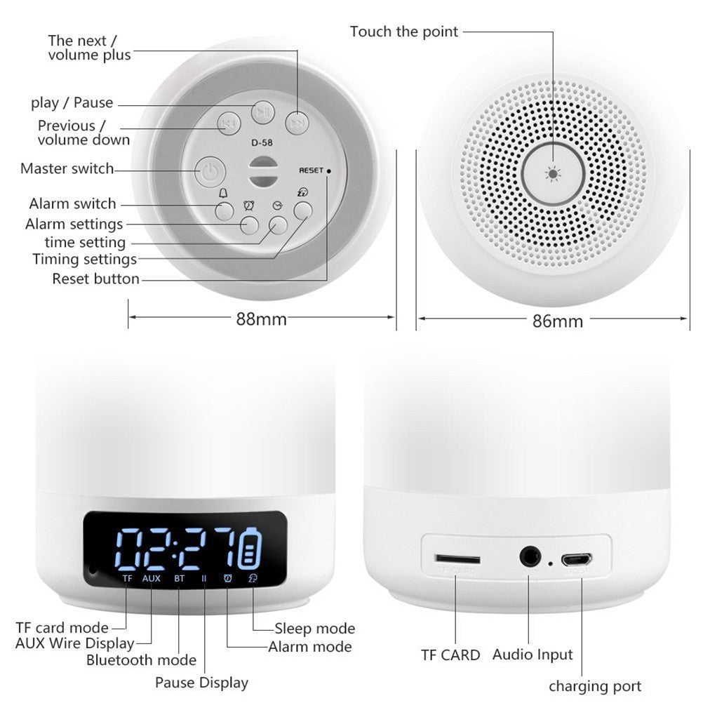 Skorter | Control Colorful LED Heavy Bass Wireless Bluetooth Speaker