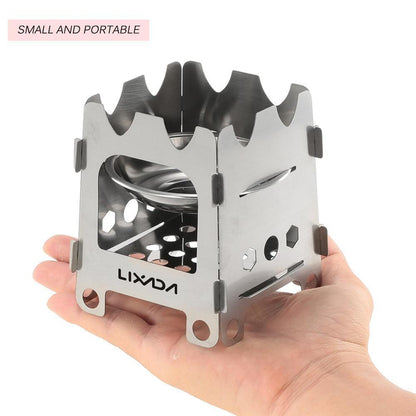 Skorter | Rocket Stove Folding Wood Camping with Alcohol Tray Stainless Steel