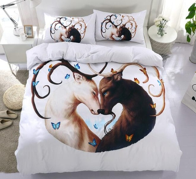 Skorter | Animal Couple Bedding Sets Duvet and Pillow Shams