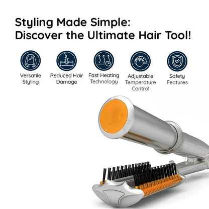 Professional 2 in 1 Rotating Iron Hair Brush - SKØRTER