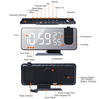 Skorter | Projector Alarm Clock with Radio Function