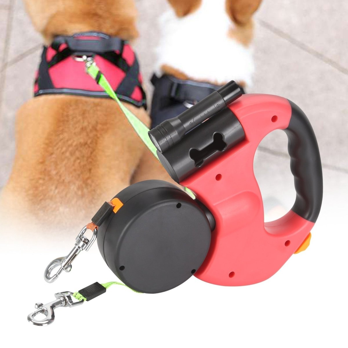 Skorter | PROPET DUO – Dual Retractable Dog Leash with LED Flashlight