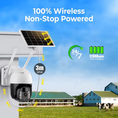 Skorter | 2K Solar-Powered WIFI PTZ Camera with Auto-Tracking & Night Vision