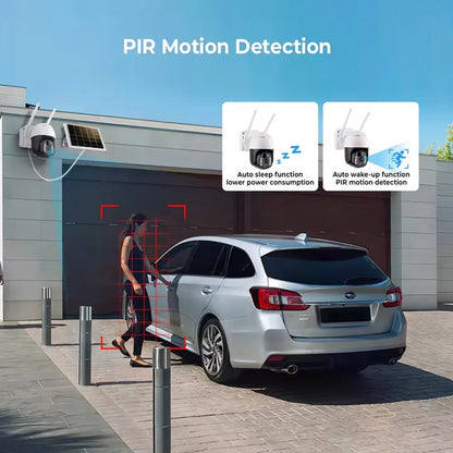 Skorter | 2K Solar-Powered WIFI PTZ Camera with Auto-Tracking & Night Vision