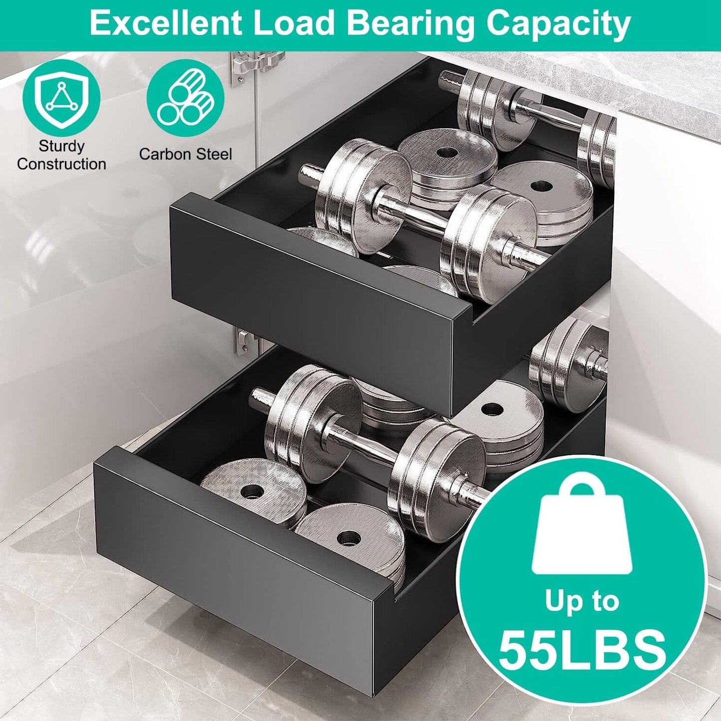 Skorter | Expandable closet organizer in carbon steel with silent sliding rod