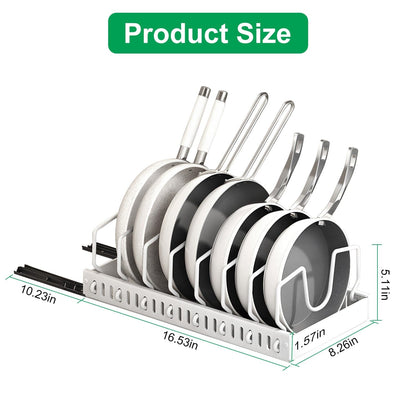 Skorter | Expandable pot and pan organizer with 8 adjustable dividers
