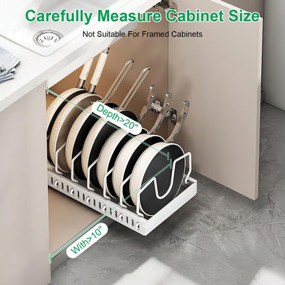 Skorter | Expandable pot and pan organizer with 8 adjustable dividers