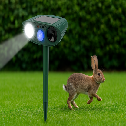 Skorter | Solar Powered Ultrasonic Rabbit Repeller with Flashing Light – Effective Pest Control for Gardens and Yards