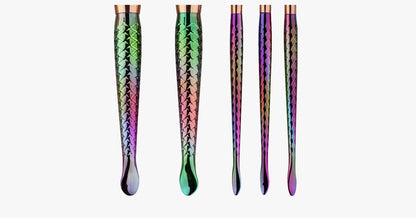 Skorter | 7 Pieces Rainbow Mermaid Brush Set - Unique Colorful Brush Set Perfect for Comprehensive Makeup