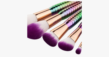 Skorter | 7 Pieces Rainbow Mermaid Brush Set - Unique Colorful Brush Set Perfect for Comprehensive Makeup