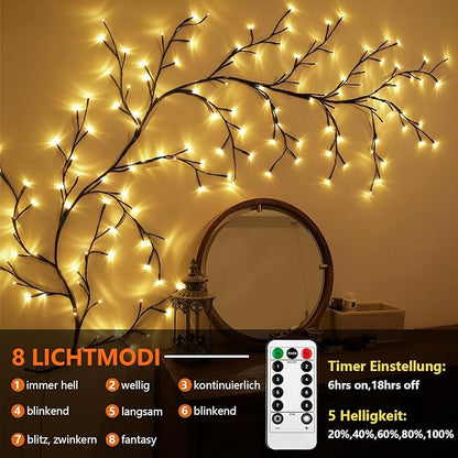 Skorter | LED Grapevine Fairy Lights - 100 LED String Lights with Green Wire for Indoor & Outdoor Decoration, Parties, and Garden Use