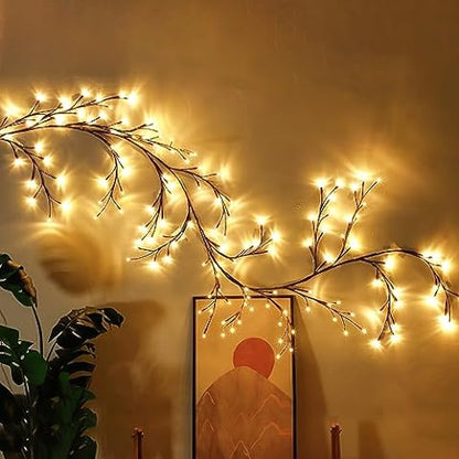 Skorter | LED Grapevine Fairy Lights - 100 LED String Lights with Green Wire for Indoor & Outdoor Decoration, Parties, and Garden Use