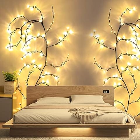 Skorter | LED Grapevine Fairy Lights - 100 LED String Lights with Green Wire for Indoor & Outdoor Decoration, Parties, and Garden Use