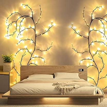 Skorter | LED Grapevine Fairy Lights - 100 LED String Lights with Green Wire for Indoor & Outdoor Decoration, Parties, and Garden Use