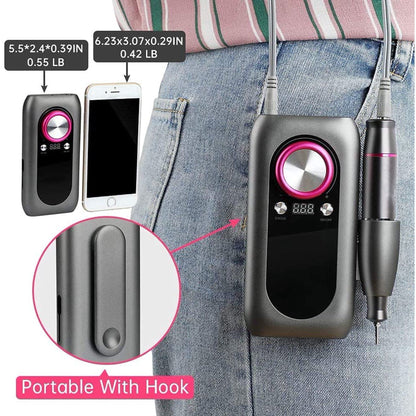 Skorter | Rechargeable Nail Drill Kit with 2000mAh Phone Power Bank