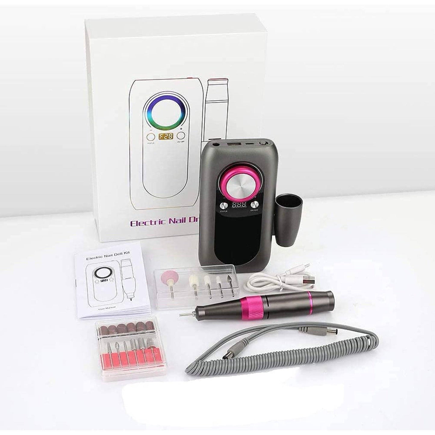 Skorter | Rechargeable Nail Drill Kit with 2000mAh Phone Power Bank