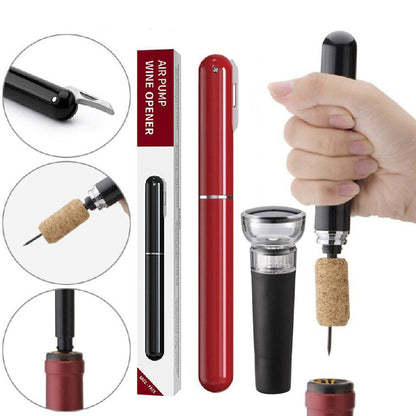 skorter | 2-In-1 Air Pressure Pump Wine Bottle Opener With Foil Cutter