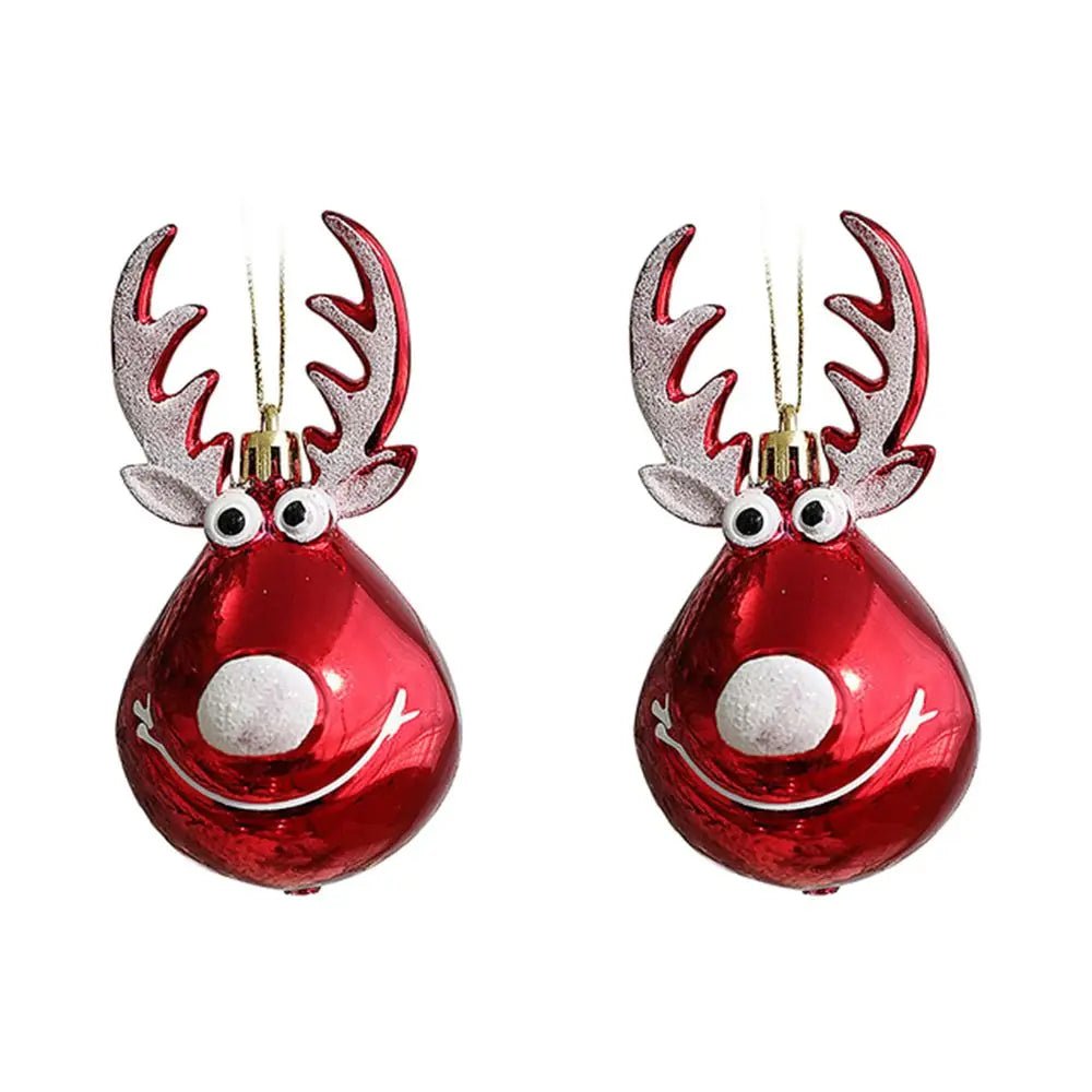 Skorter | Red Christmas Ornament Balls with Charming Elk Scene – Festive Tree Pendants for Holiday Magic