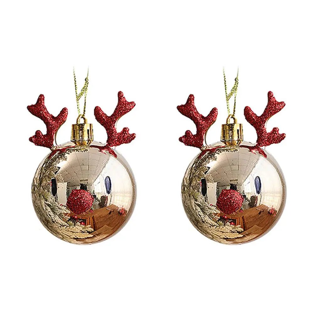 Skorter | Red Christmas Ornament Balls with Charming Elk Scene – Festive Tree Pendants for Holiday Magic