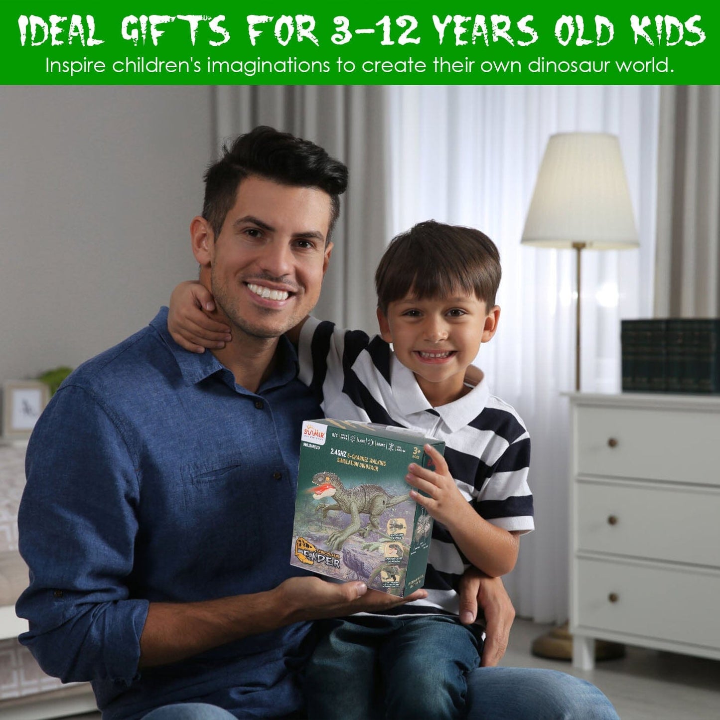 Skorter | Remote-Controlled Dinosaur with 3D Eye Roaring Sounds for 3-12 Years Old
