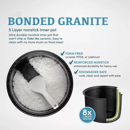 Skorter | 20-Cup Multifunctional Digital Rice Cooker – Stainless Steel with Sensor Logic Technology