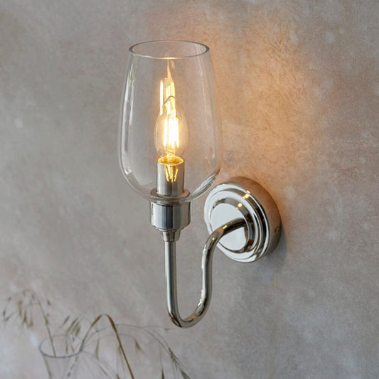 Skorter | Ridgeton Nickel & Glass Wall Lamp
