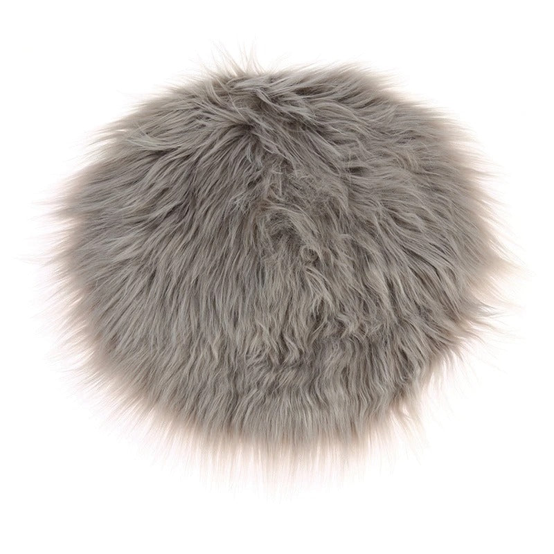 Skorter | Faux Fur Round Seat Cushion