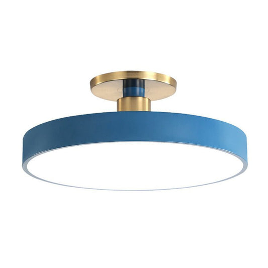 Round Flush Mount Light Nordic Style Acrylic Bedroom LED Semi Flush Ceiling Light - SKØRTER