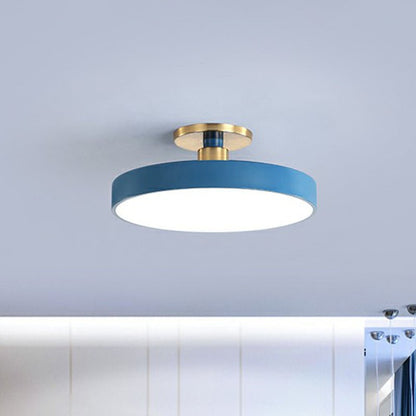 Round Flush Mount Light Nordic Style Acrylic Bedroom LED Semi Flush Ceiling Light - SKØRTER