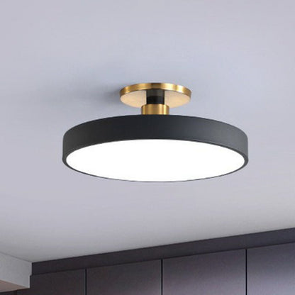 Round Flush Mount Light Nordic Style Acrylic Bedroom LED Semi Flush Ceiling Light - SKØRTER