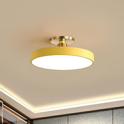 Round Flush Mount Light Nordic Style Acrylic Bedroom LED Semi Flush Ceiling Light - SKØRTER