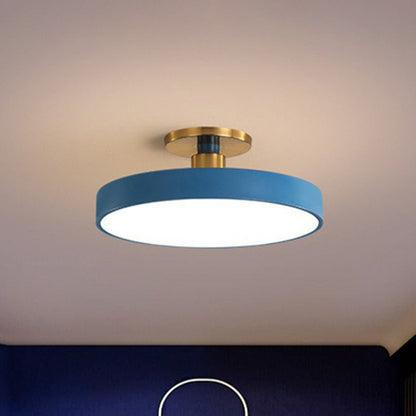 Round Flush Mount Light Nordic Style Acrylic Bedroom LED Semi Flush Ceiling Light - SKØRTER