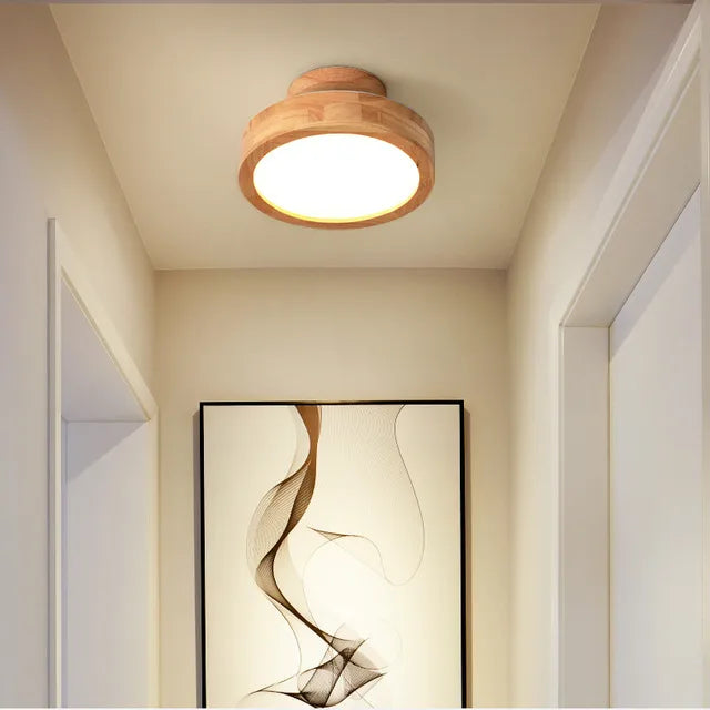 Skorter | Round Wooden Scandinavian Ceiling Lamp - NordicLuxe