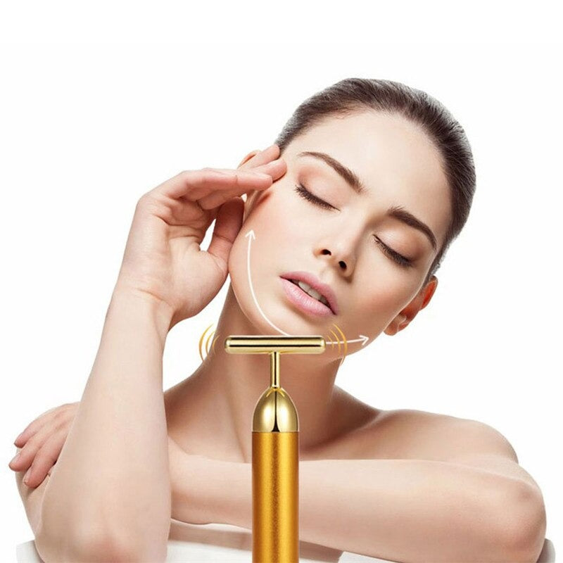 Skorter | Energy 24K Gold T Beauty Bar Facial Roller Massager