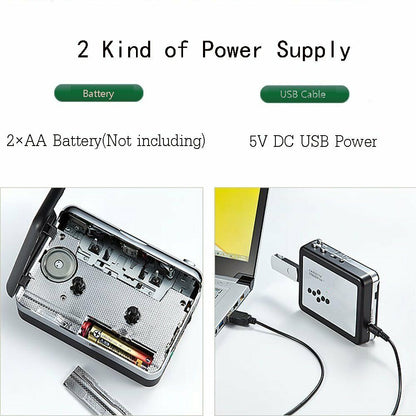 Skorter | Cassette-to-MP3 format converter - Save to USB flash drive - Music player