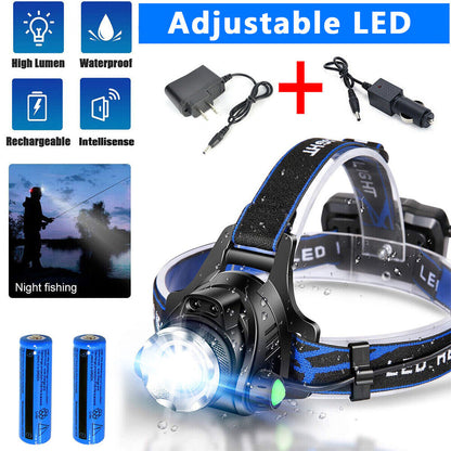 Skorter | 990000LM Rechargeable LED Headlamp Zoomable Flashlight Tactical Headlight Flashlight