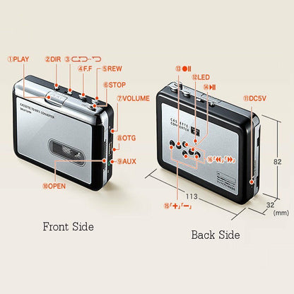 Skorter | Cassette-to-MP3 format converter - Save to USB flash drive - Music player