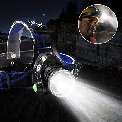 Skorter | 990000LM Rechargeable LED Headlamp Zoomable Flashlight Tactical Headlight Flashlight