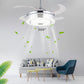 42" Retractable Ceiling Fan Light w/Bluetooth Music Player LED Chandelier + Remote