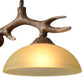 Retro 2-Heads Deer Antler Chandelier Resin Ceiling Light Pendant Lamp Unit