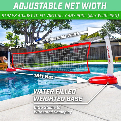 GoSports Splash Net PRO Pool Volleyball Net Set - Red