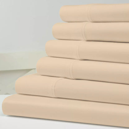 Skorter | 6-piece set: Kathy Ireland 1500 thread count bamboo cotton bedding set