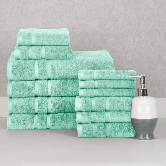 Skorter | 12-piece set: Bibb Home Zero Twist Egyptian cotton towel set