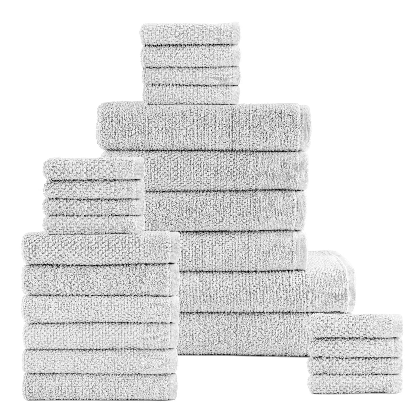 Skorter | 24-piece set: Dan River Popcorn cotton bath towel set