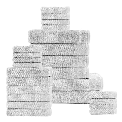 Skorter | 24-piece set: Dan River Popcorn cotton bath towel set